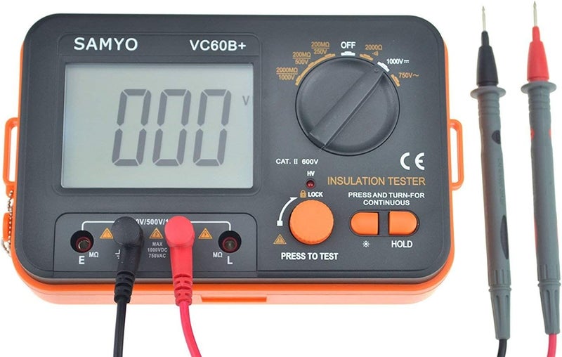 SAMYO VC60B+ Digital Insulation Resistance Tester DCV ACV Meter Megohmmeter Megohm with Test Lead - Image 1
